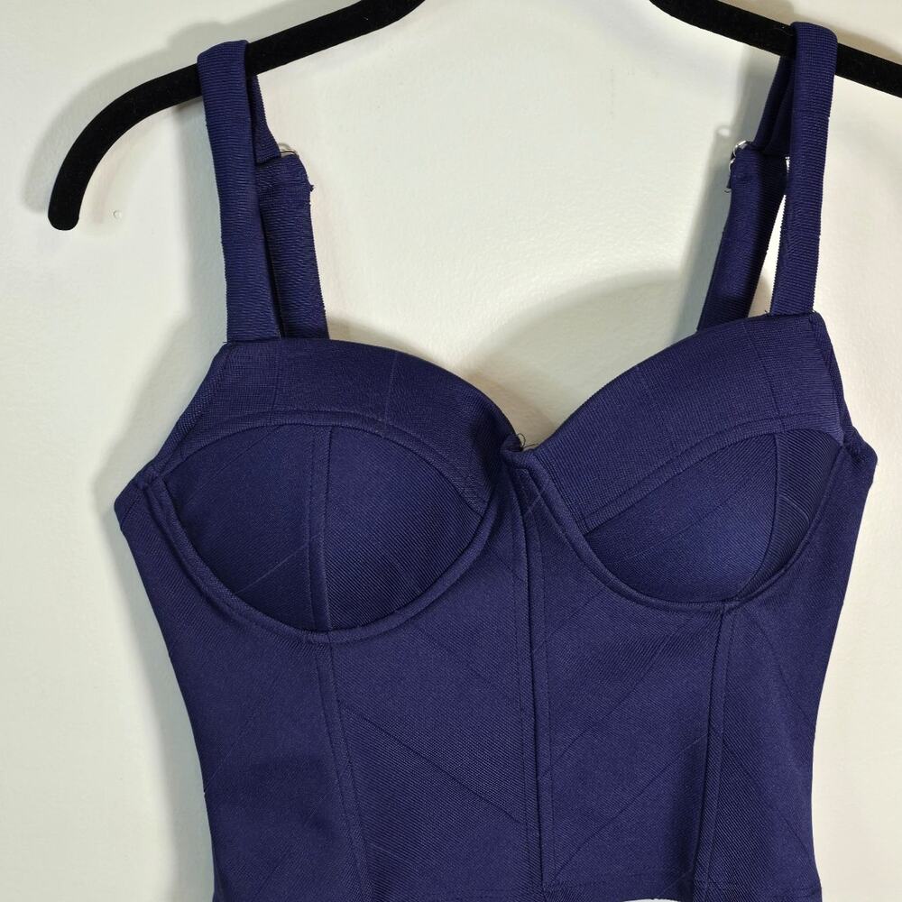 Haute monde blue corset top size small